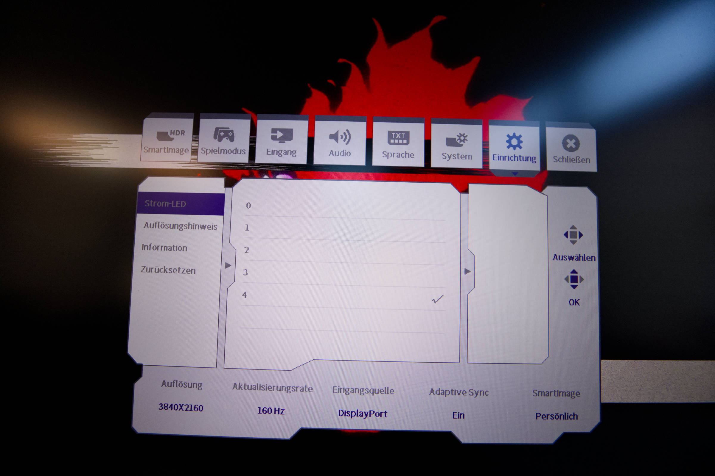 Philips Evnia 3000 27M2N3800A OSD Strom LED