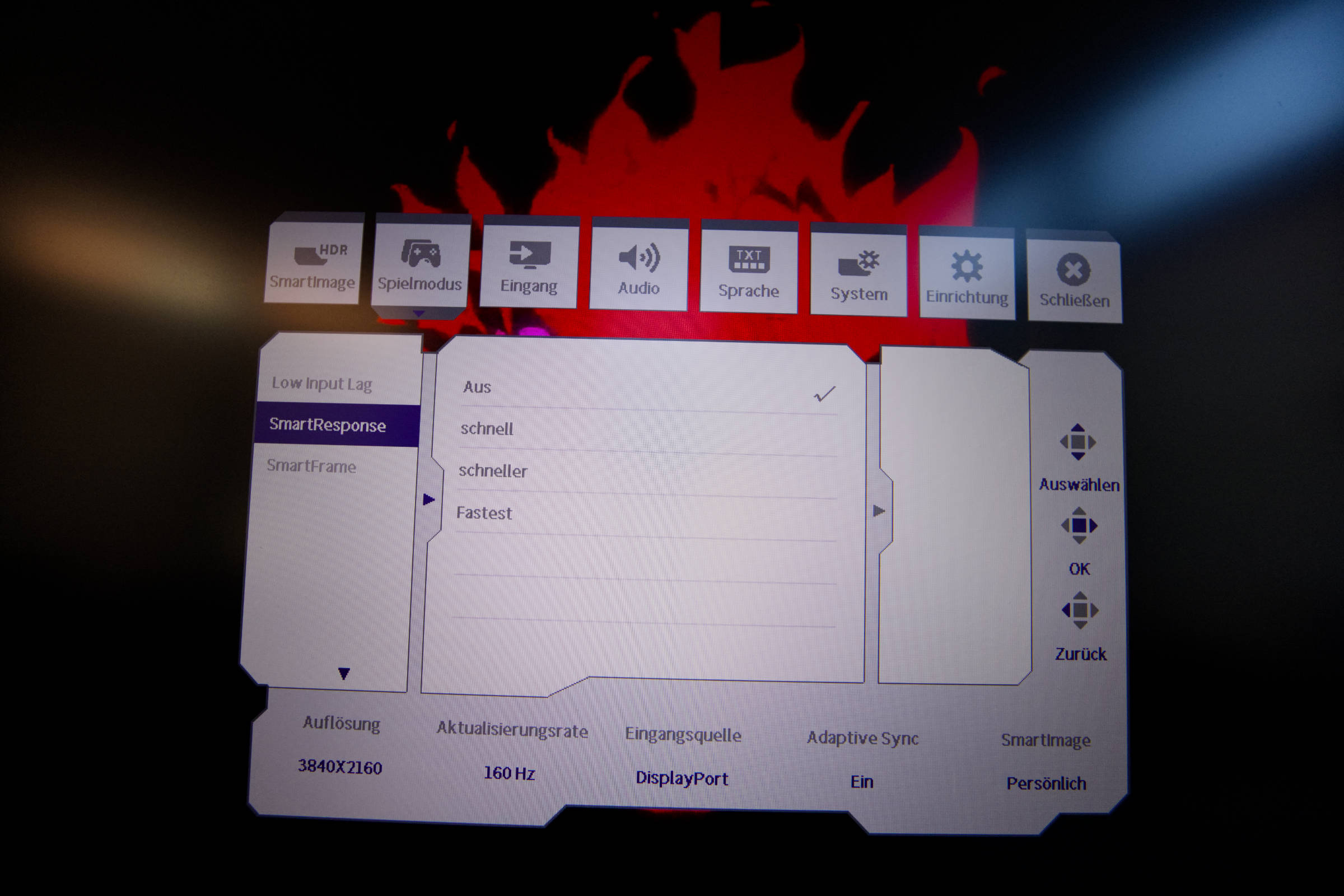 Philips Evnia 3000 27M2N3800A OSD Spielmodus SmartResponse