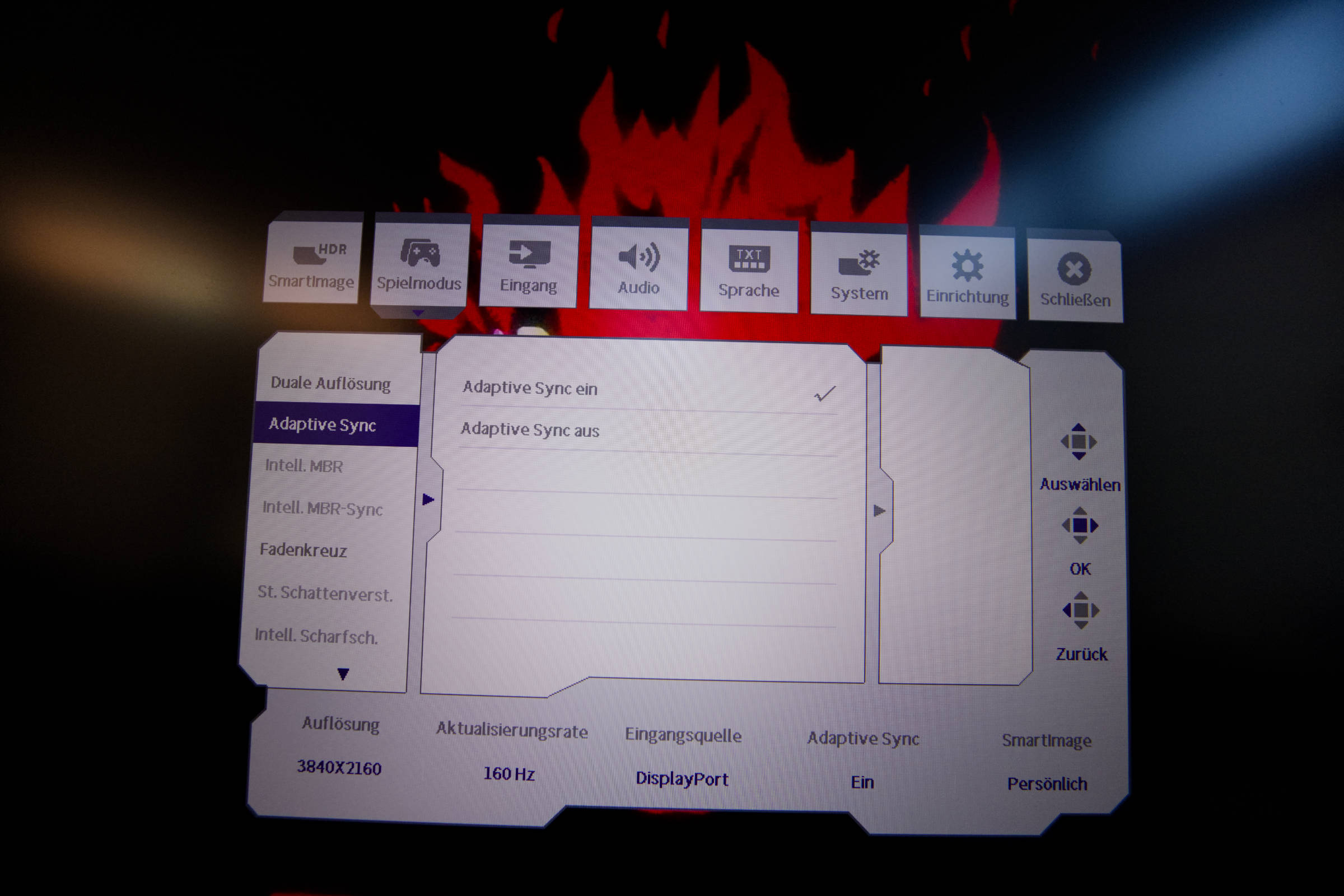 Philips Evnia 3000 27M2N3800A OSD Spielmodus AdaptiveSync
