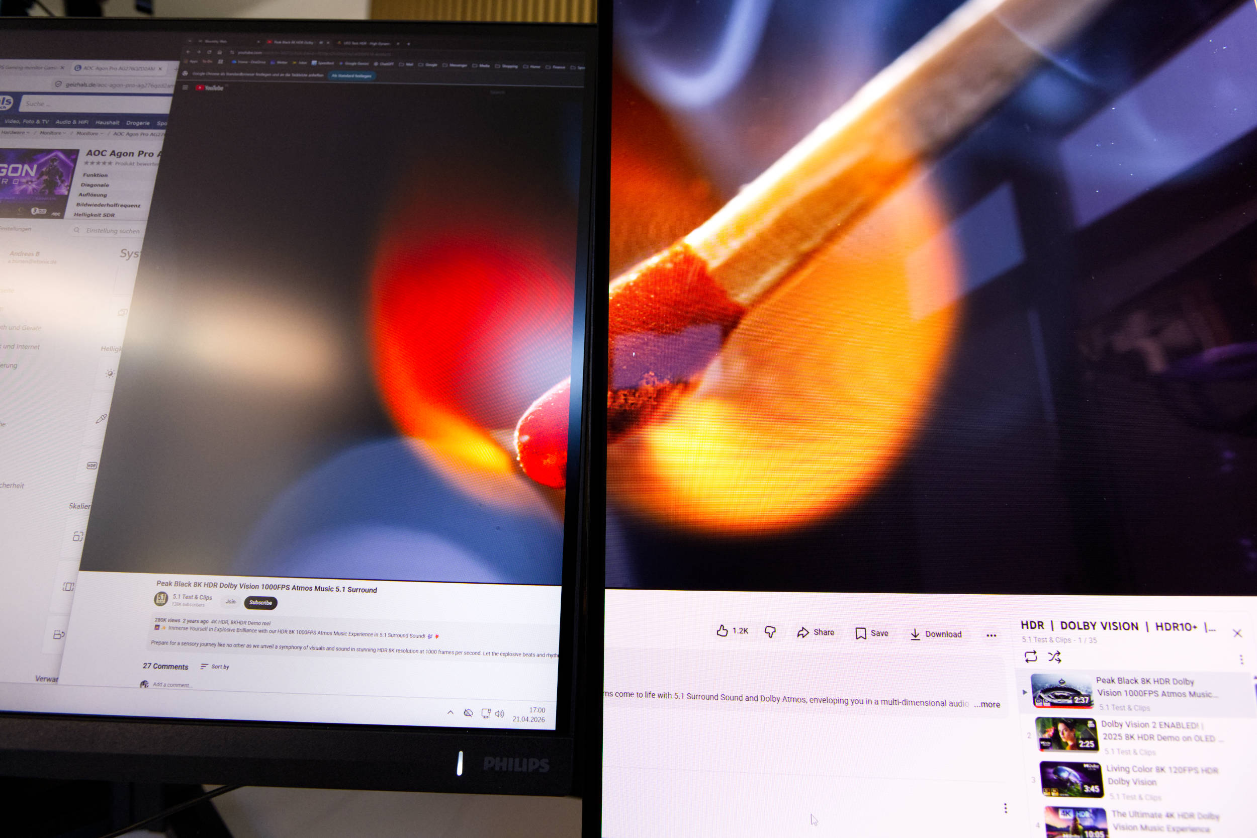 Philips Evnia 3000 27M2N3800A vs AGON PRO AG276QZD2 2