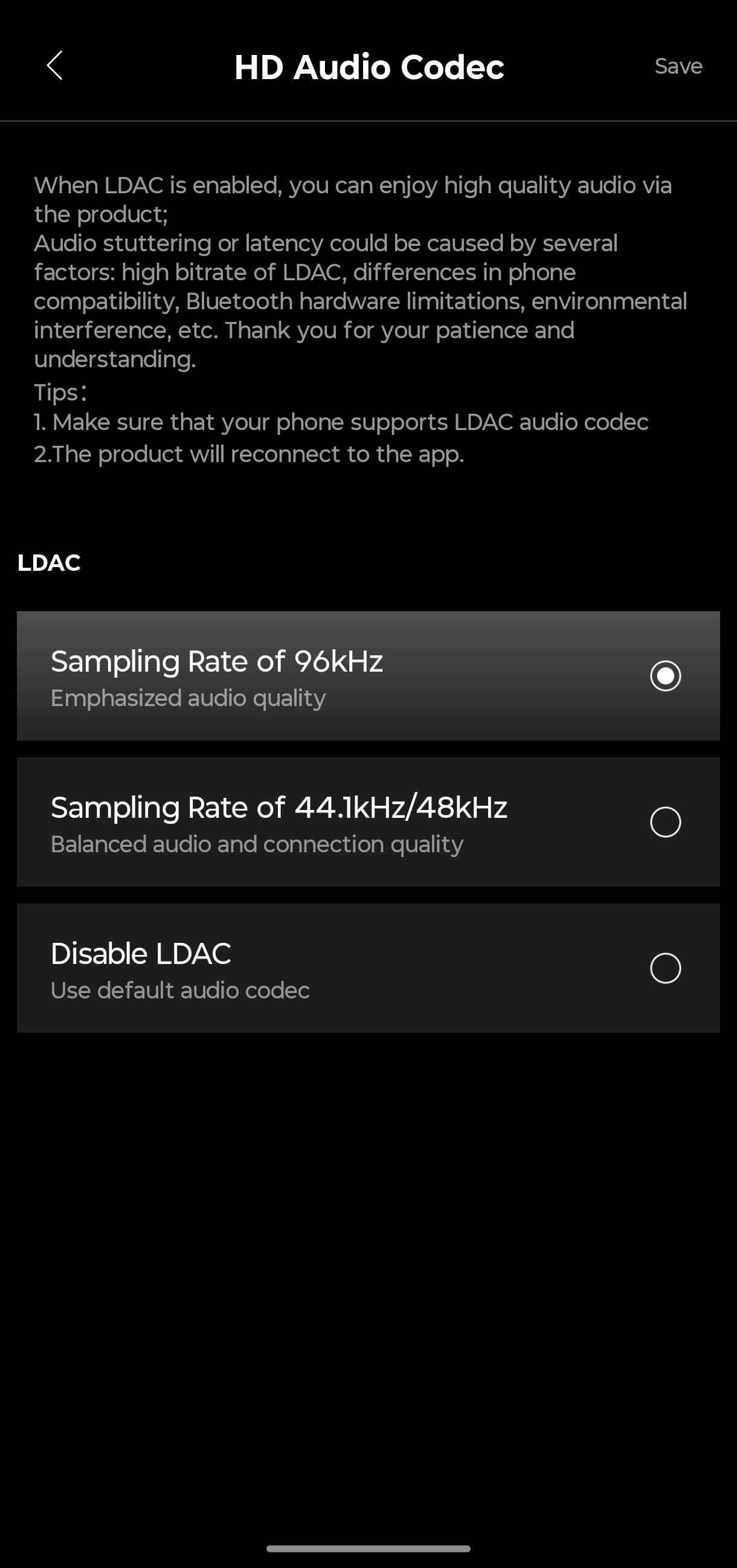 Edifier R2750DB MKII ConneX App Codec Einstellungen