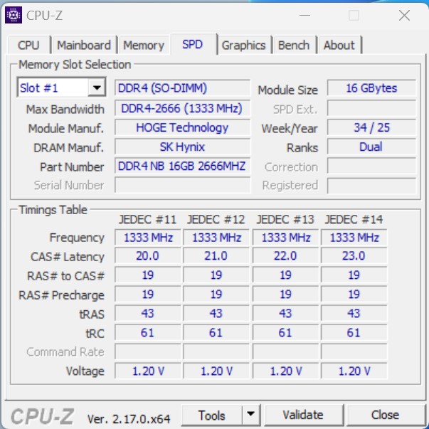 ACEMAGIC AM06 PRO MiniPC CPU Z Memory SPD