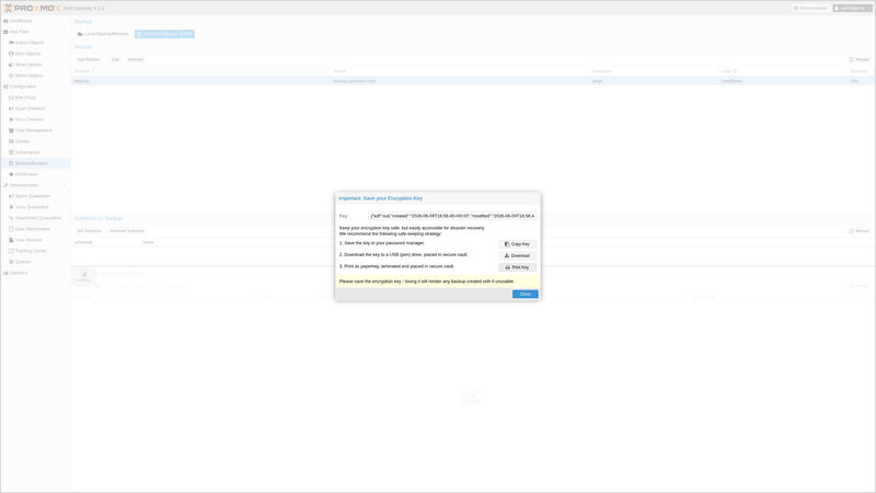 Proxmox Mail Gateway 9 1 Backup Encryption Proxmox Mail Gateway 9 1 Backup Encryption