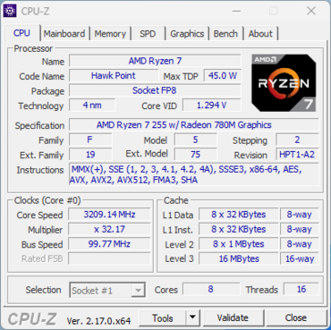 ACEMAGIC RX16 CPUz