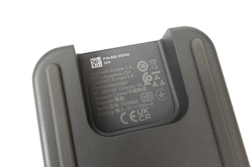 Logitech MX Keypad Herstelleraufdruck und CE Kennzeichnung Logitech MX Keypad Herstelleraufdruck und CE Kennzeichnung