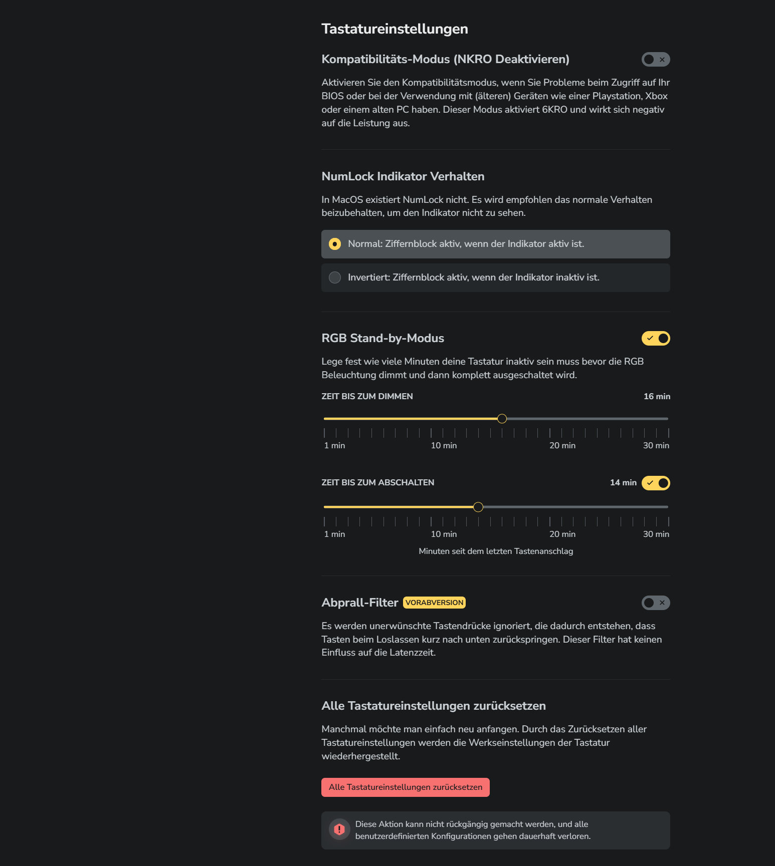 Wooting HE60+ Wootility im Browser Wooting HE60+ Wootility im Browser