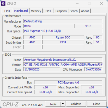 ACEMAGIC RX16 CPUz Motherboard ACEMAGIC RX16 CPUz Motherboard