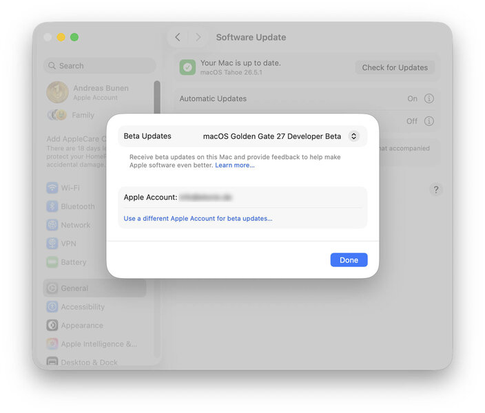 macOS 27 Golden Gate Beta