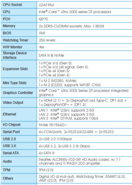 Intel LGA 1954 und Q970 Intel LGA 1954 und Q970