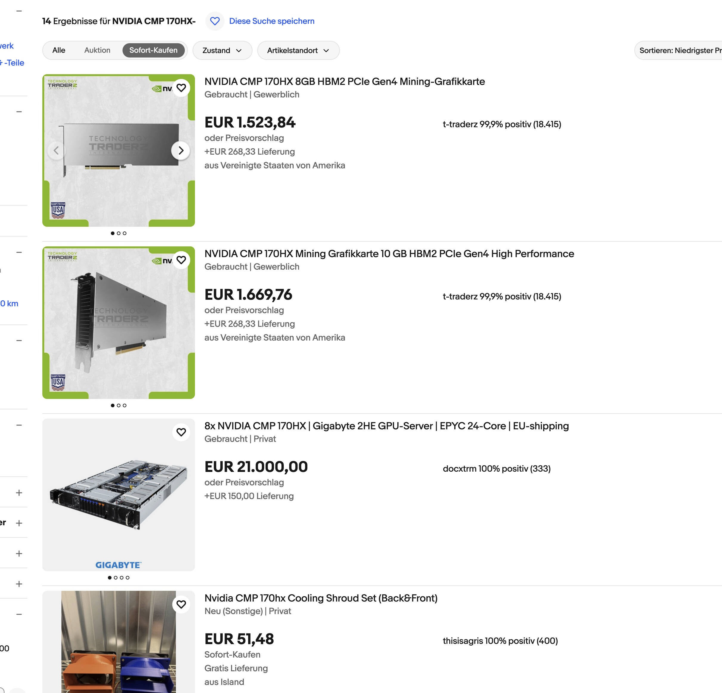 NVIDIA CMP 170HX  Bild © ebay