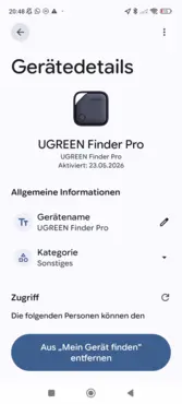 UGREEN FineTrack Duo Android Trackerdetails