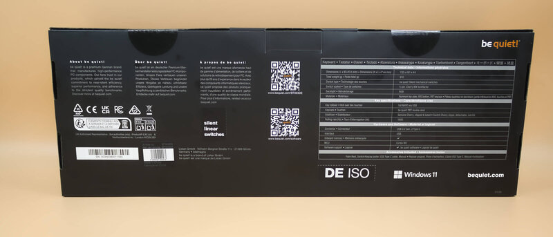be quiet Light Mount Keyboard Verpackung Rückseite be quiet Light Mount Keyboard Verpackung Rückseite