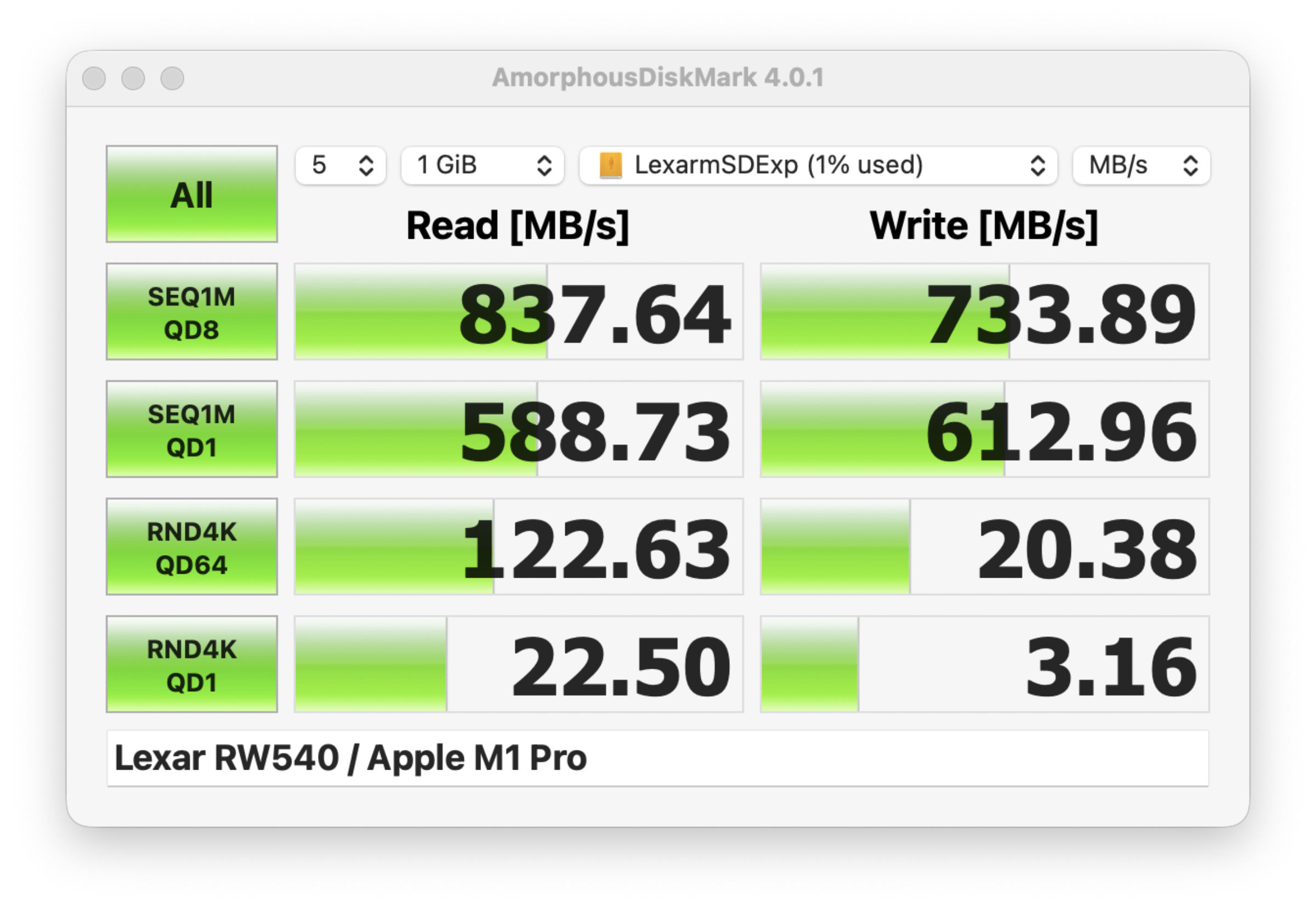 AmorphousDiskMark Lexar microSDExpress AmorphousDiskMark Lexar microSDExpress