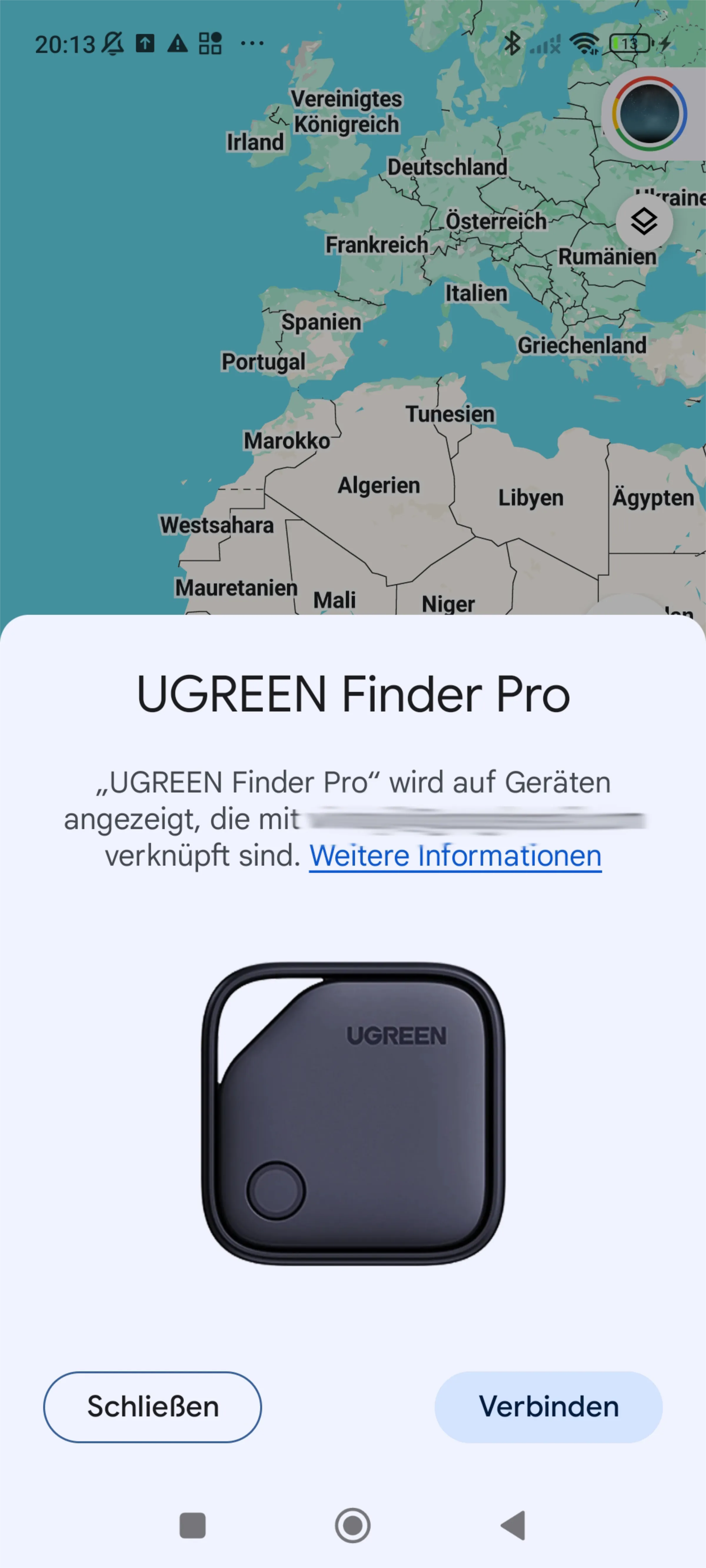 UGREEN FineTrack Duo Android Verbindung UGREEN FineTrack Duo Android Verbindung