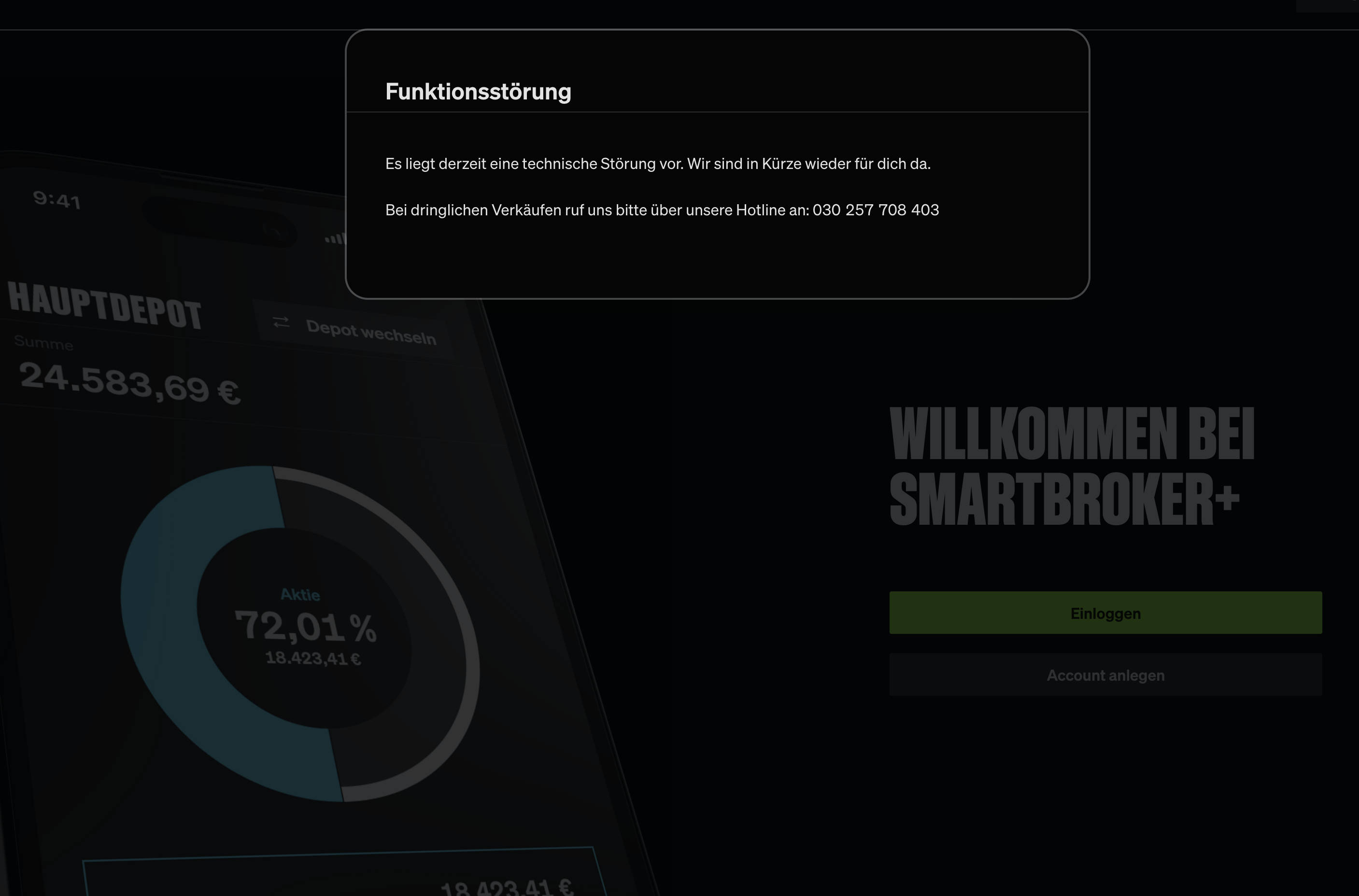 Smartbroker+ Störung: App und Website melden Funktionsstörung (behoben)
