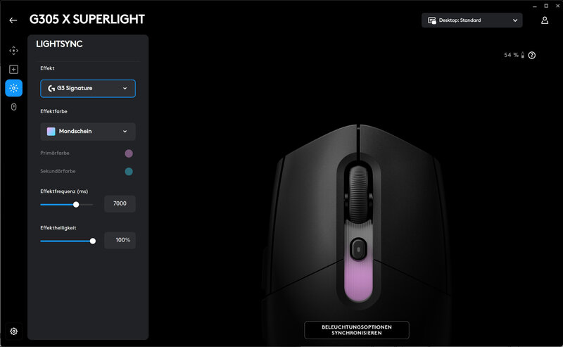 Logitech G305 X Superlight Software RGB Beleuchtung
