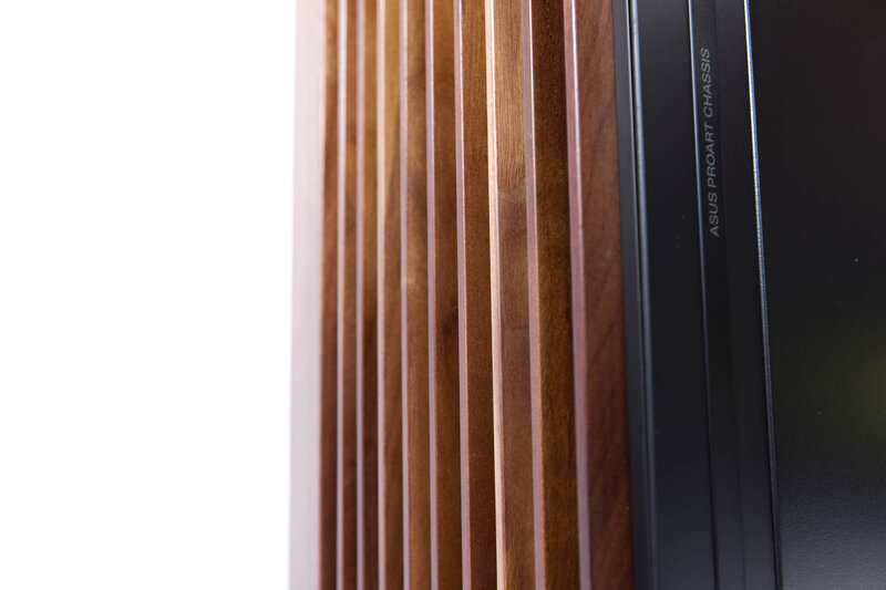 ASUS ProArt PA602 Wood Edition Holzfront Detailaufnahme ASUS ProArt PA602 Wood Edition Holzfront Detailaufnahme