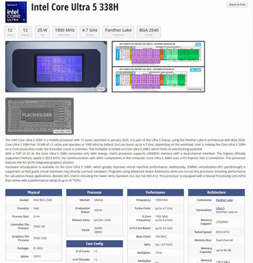 Intek Core Ulra 5 338H Intek Core Ulra 5 338H
