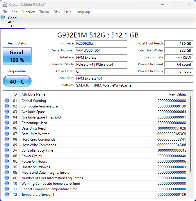 ACEMAGIC RX16 G932E1M SSD