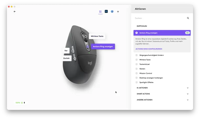 Logitech M850L Options Einstellungen2