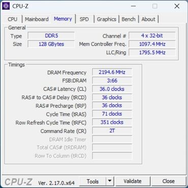 MSI MEG Vision X AI - CPUz Intel Core Ultra 9 285K Memory MSI MEG Vision X AI - CPUz Intel Core Ultra 9 285K Memory