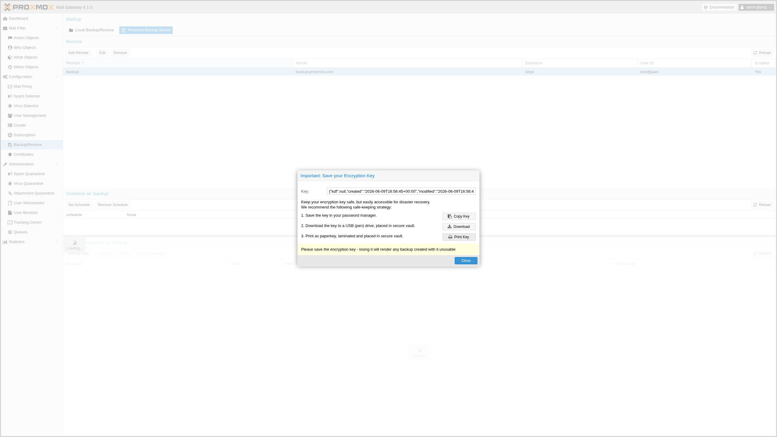 Proxmox Mail Gateway 9 1 Backup Encryption Proxmox Mail Gateway 9 1 Backup Encryption