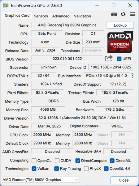 SAPPHIRE EDGE AI GPUz