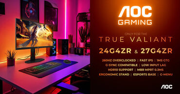 AOC G4-Monitor mit 260-Hz-Fast-IPS in 24” und 27” vorgestellt