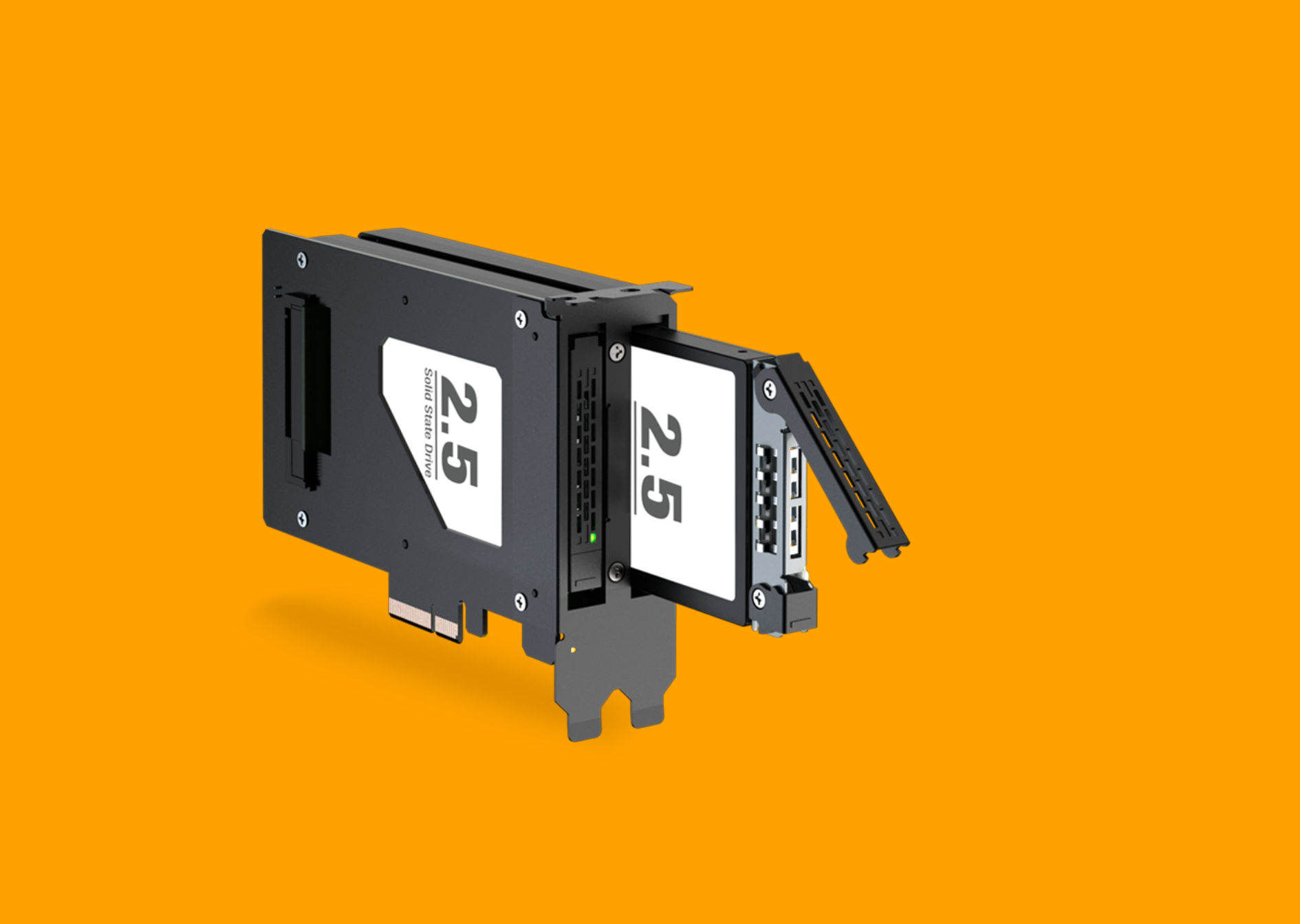 Icy Dock CP152-1: PCIe-Speicheradapter mit rückseitig 2,5-Zoll-SATA-Laufwerken und RAID-1