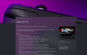 SteamOS 3.8-Update: Viele Neuerung mit Wayland und Handheld-Unterstützung