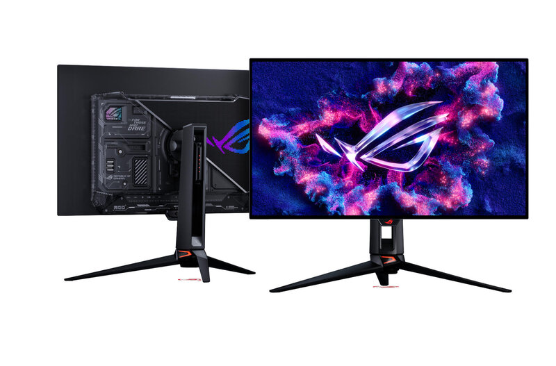 ASUS ROG Swift OLED PG27UCWM und PG32UCWM Front und Rückseite ASUS ROG Swift OLED PG27UCWM und PG32UCWM Front und Rückseite