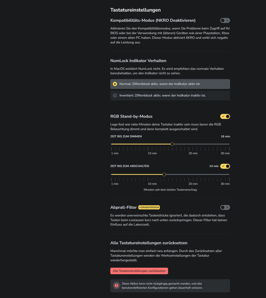 Wooting HE60+ Wootility im Browser Wooting HE60+ Wootility im Browser