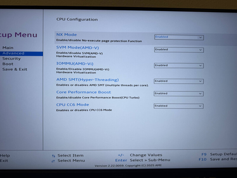 Sapphire EDGE AI BIOS Advanced CPU