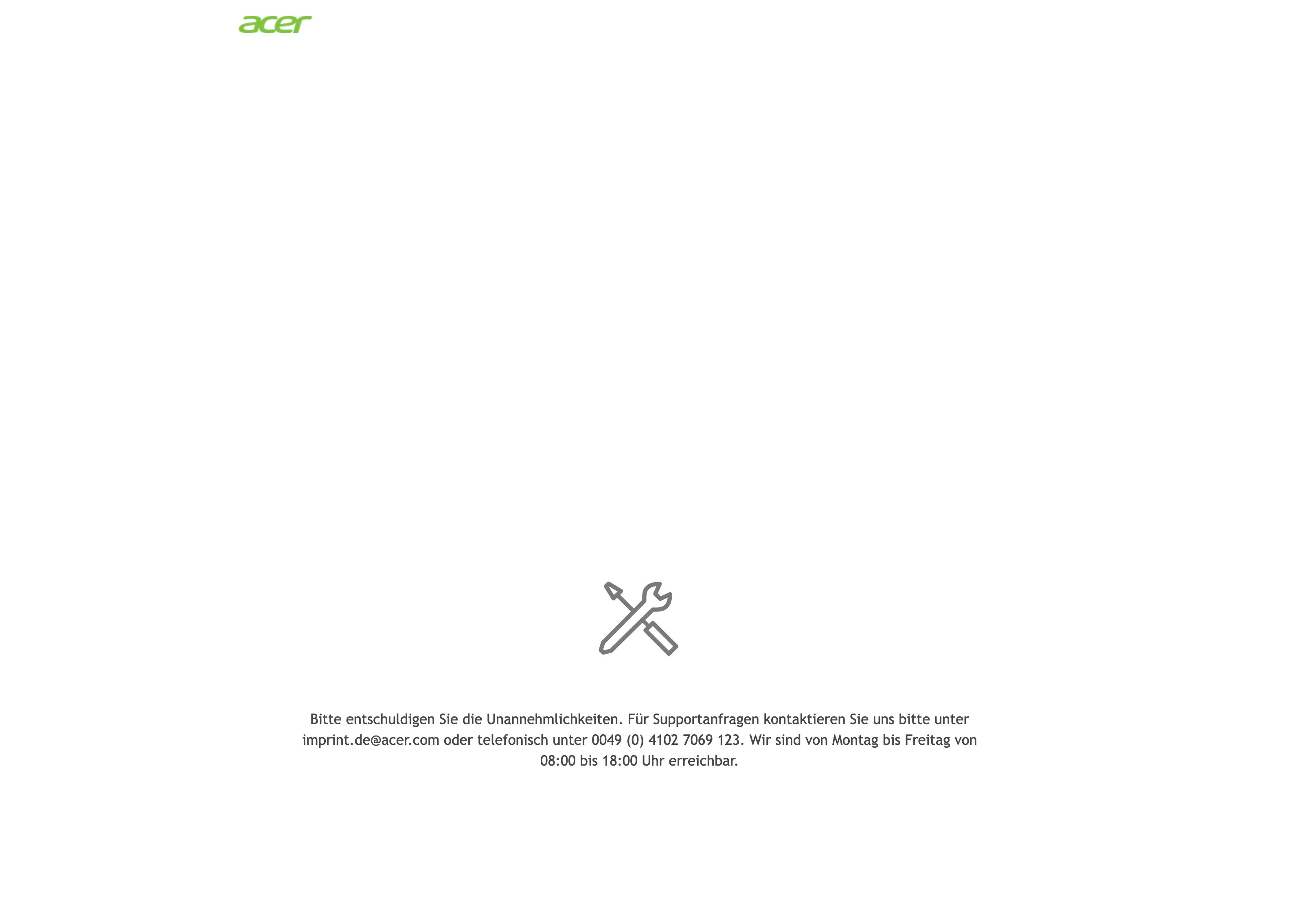 Acer Webseite  Bild © Eigene