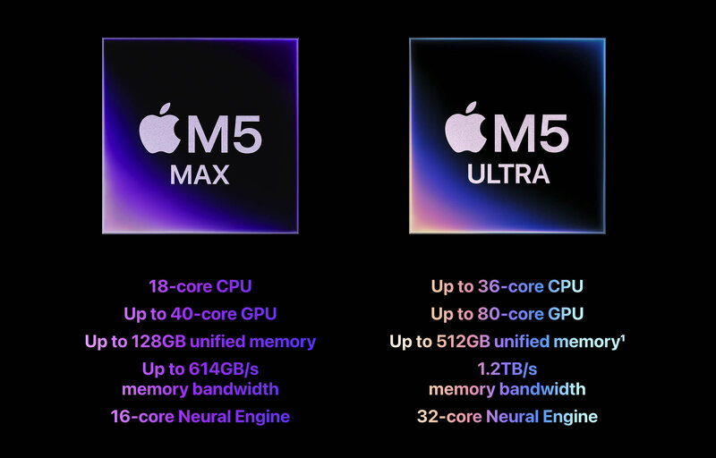 Apple M5 Max M5 Ultra