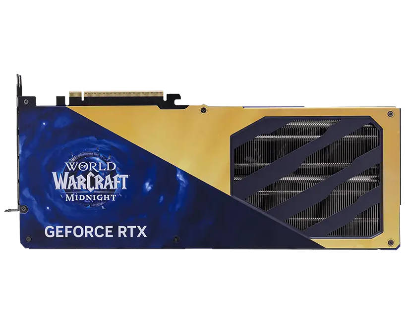 MSI GeForce RTX 5070 12G World of Warcraft MIDNIGHT Void EDITION Rückseite MSI GeForce RTX 5070 12G World of Warcraft MIDNIGHT Void EDITION Rückseite