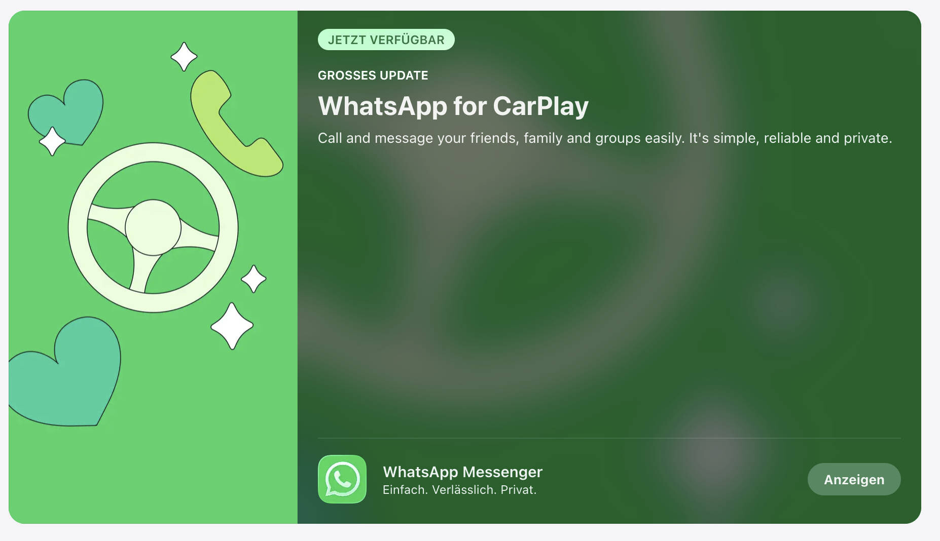 WhatsApp CarpPlay Update  Bild © WhatsApp