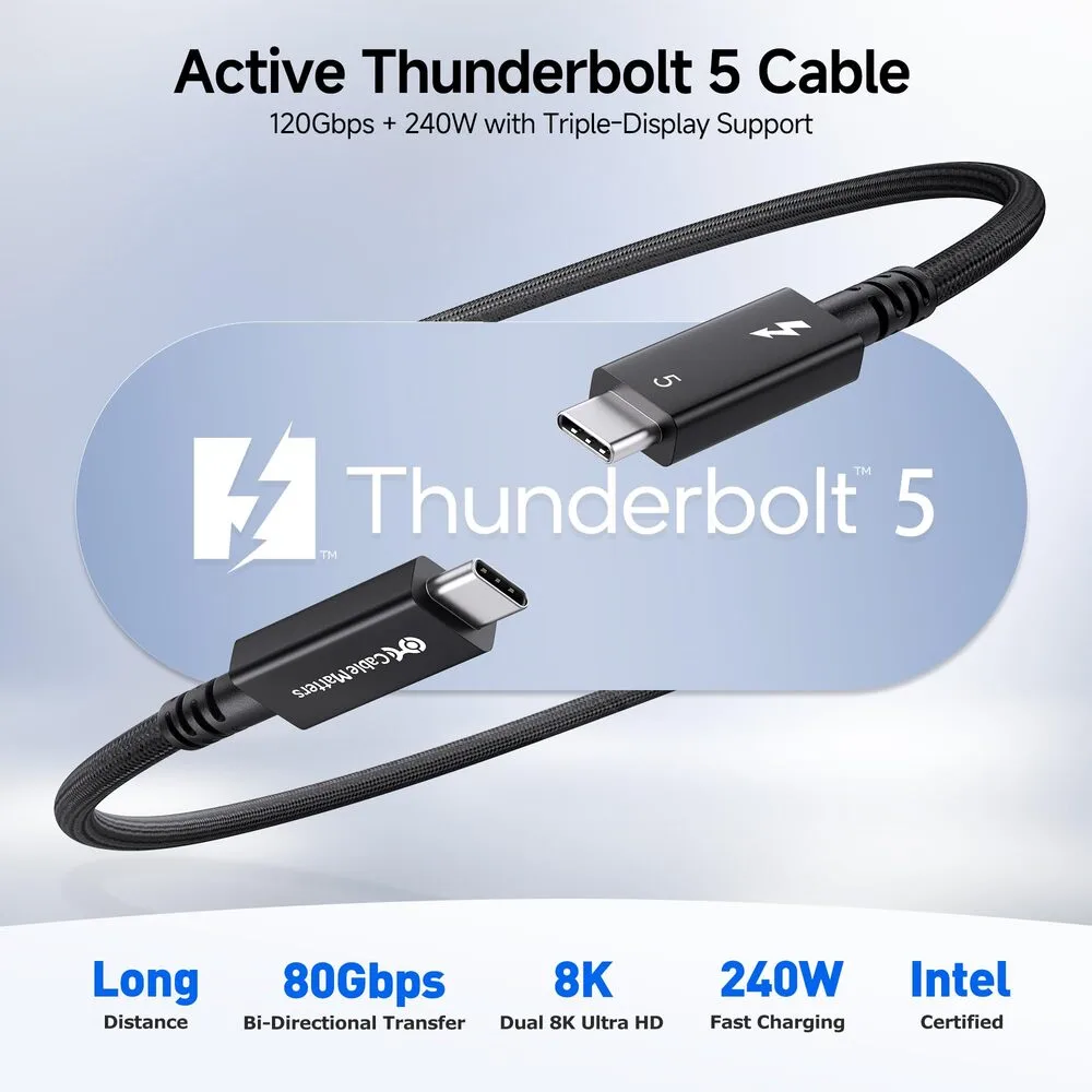 Thunderbolt 5 aktives Kabel  Bild © Cable Matters