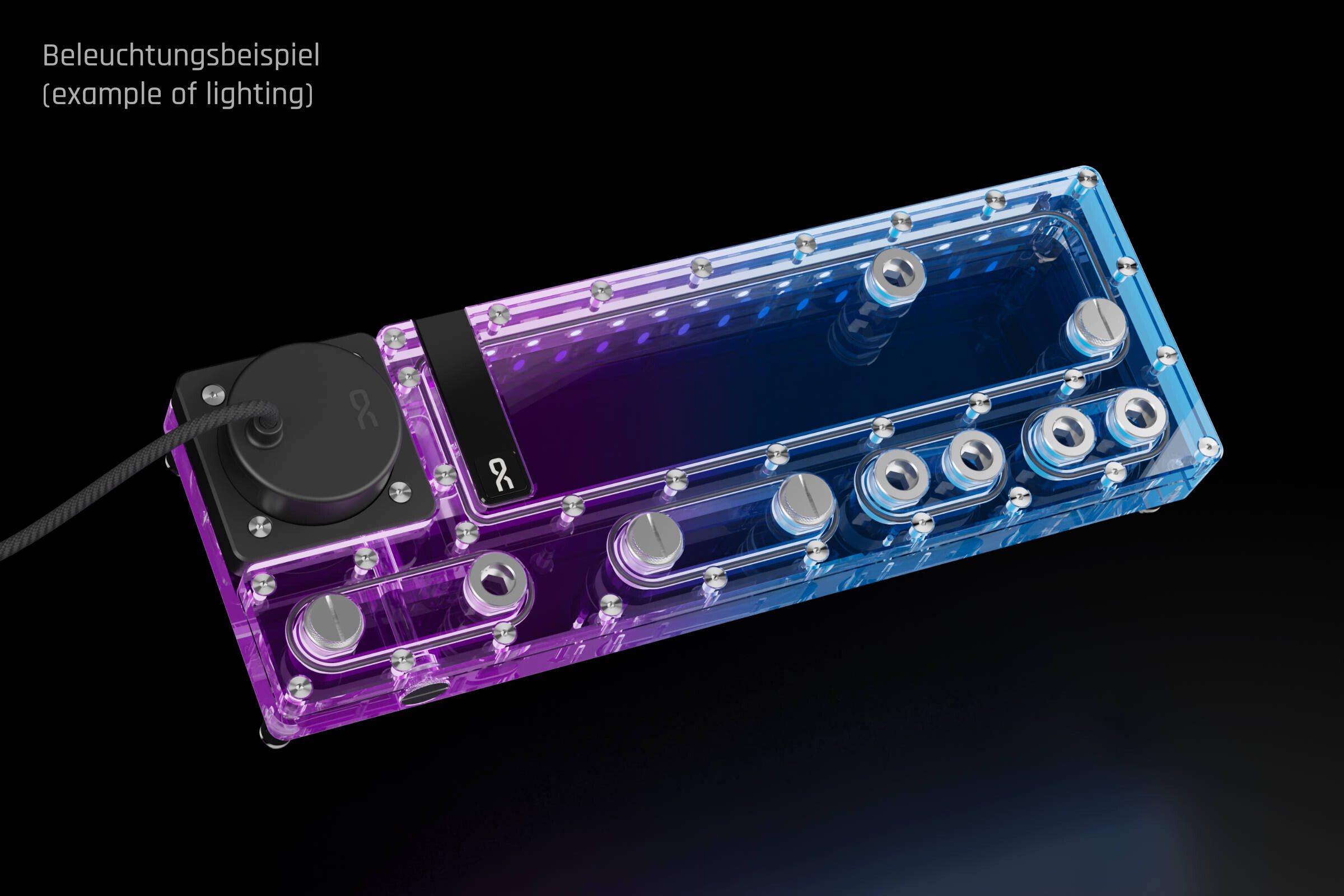 Alphacool Core Distro Plate 360 mit D5 DDC V 2 mit Beleuchtung  Bild © Alphacool