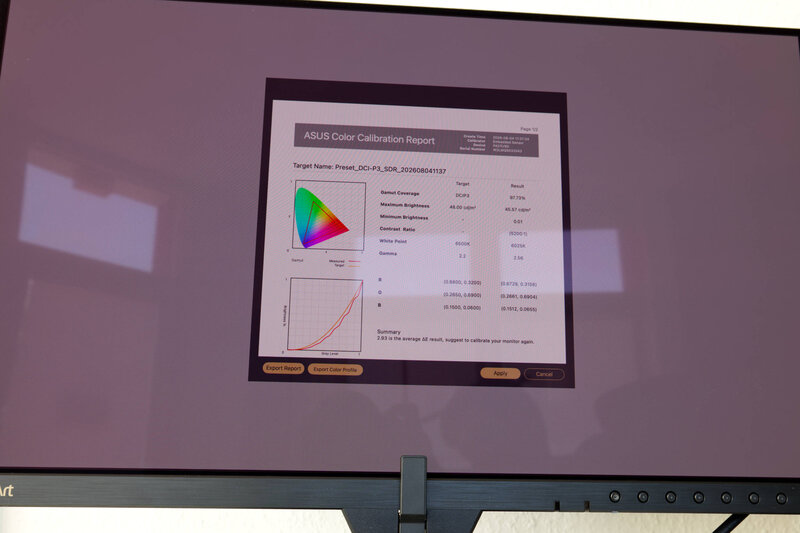 ASUS ProArt Display OLED PA27USD Kalibrierung fertig ASUS ProArt Display OLED PA27USD Kalibrierung fertig