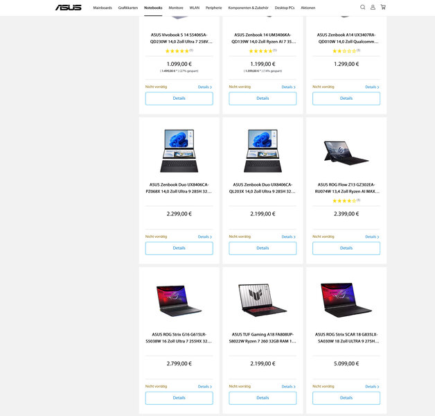 ASUS Shop über Hauptseite ASUS Shop über Hauptseite
