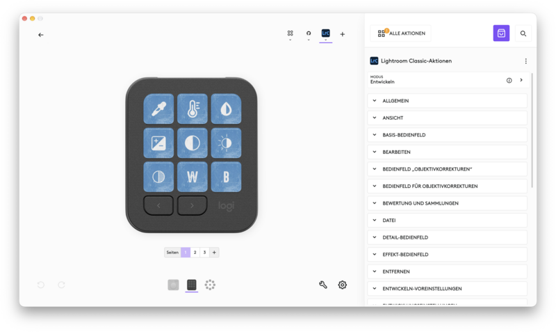 Logitech MX Keypad Options Lightroom Anpassungen Logitech MX Keypad Options Lightroom Anpassungen