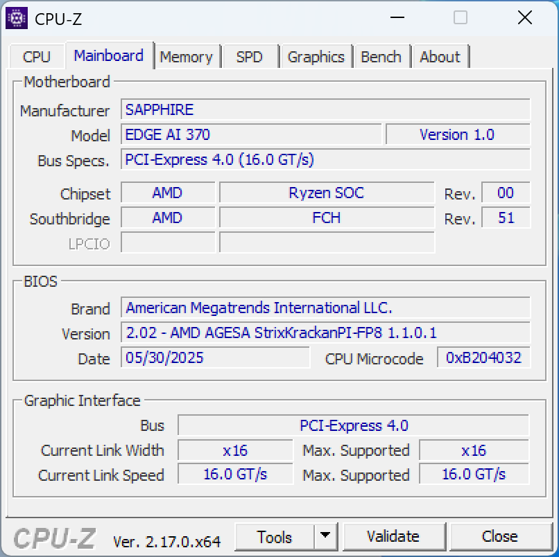 SAPPHIRE EDGE AI CPUz Motherboard SAPPHIRE EDGE AI CPUz Motherboard