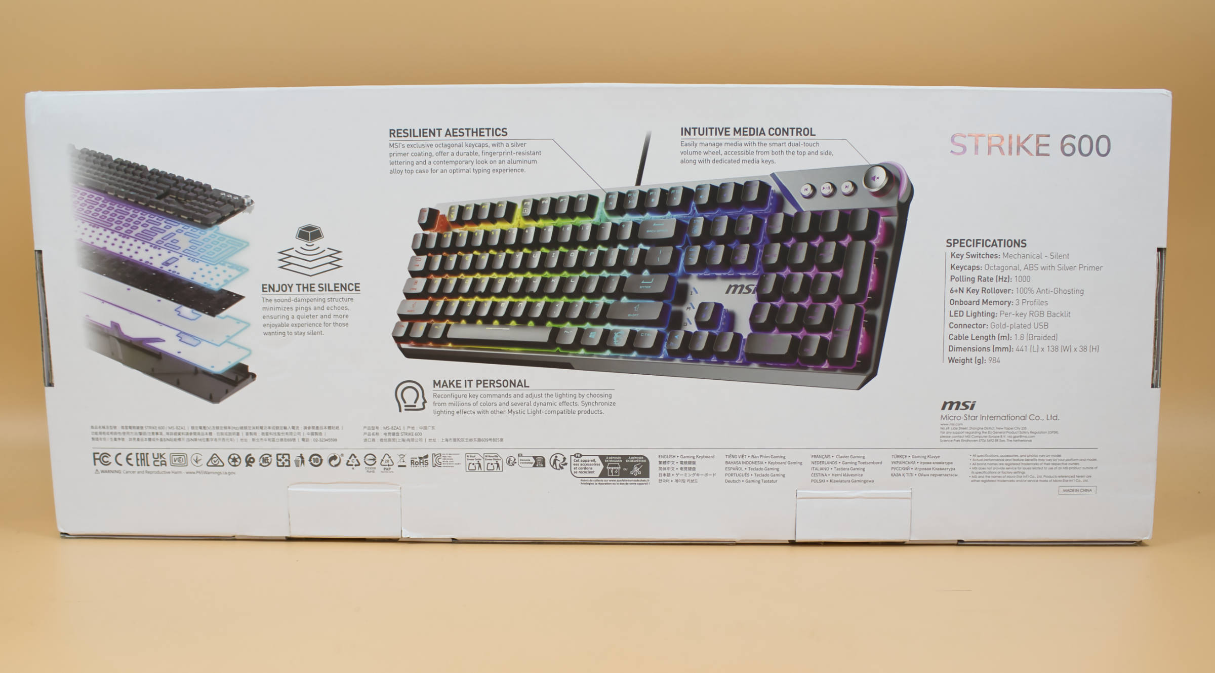 MSI Strike 600 Verpackung Rückseite