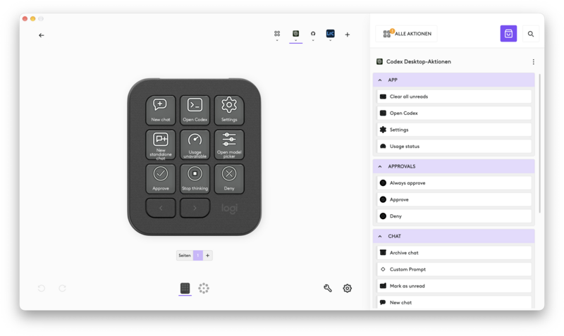 Logitech MX Keypad Options Codex Tastenmöglichkeiten Logitech MX Keypad Options Codex Tastenmöglichkeiten