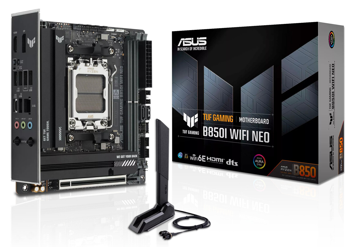 ASUS TUF Gaming B850I WiFi Neo Package  Bild © TechPowerUp