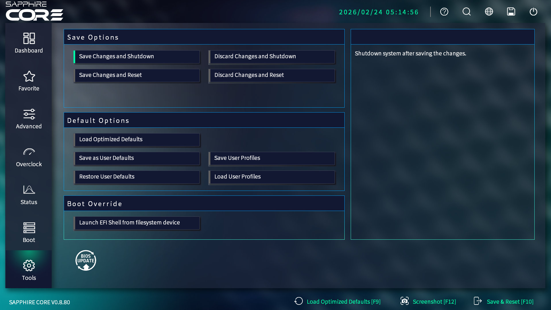 Sapphire PURE X870A WIFI 7 BIOS Tools