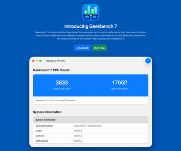 Geekbench 7 steht zum Download bereit für plattformübergreifende Leistungstests