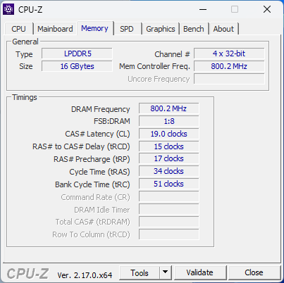 Acemagic RX16 CPUz Memory