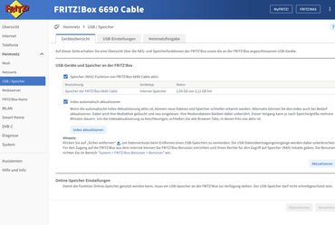 Fritz Box NAS USB Speicher